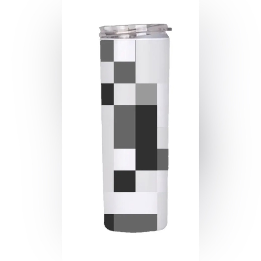 Black gray white mixed mosaic Pattern Semi handmade special gift